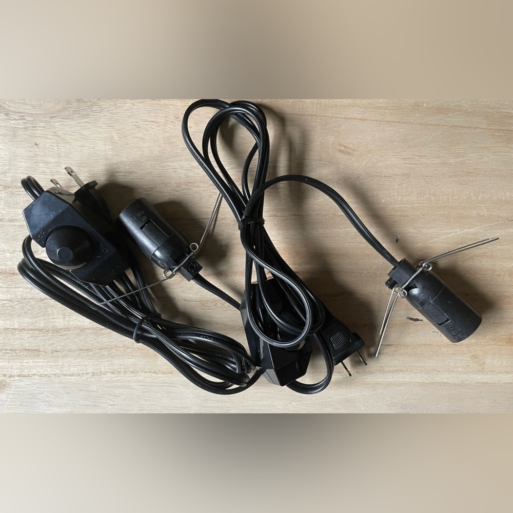 Himalayan Salt Lamp Replacement Cords, Black, Pair